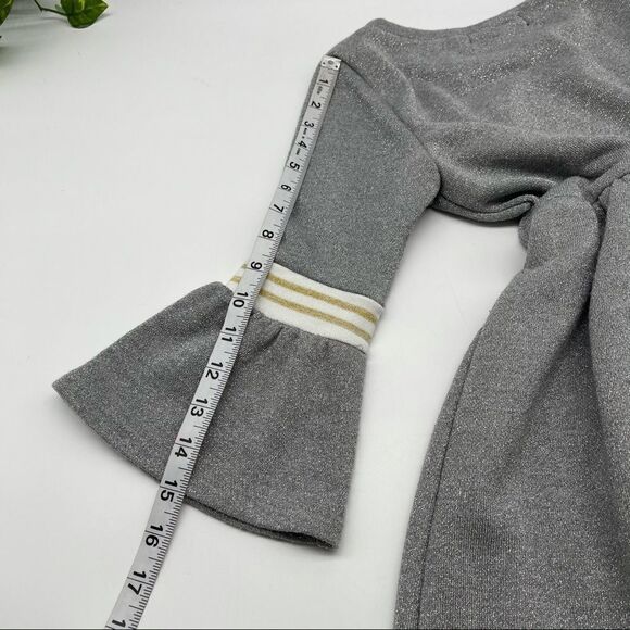 Trixxi Girl Gray Silver Metallic Dress Size L - Picture 6 of 10